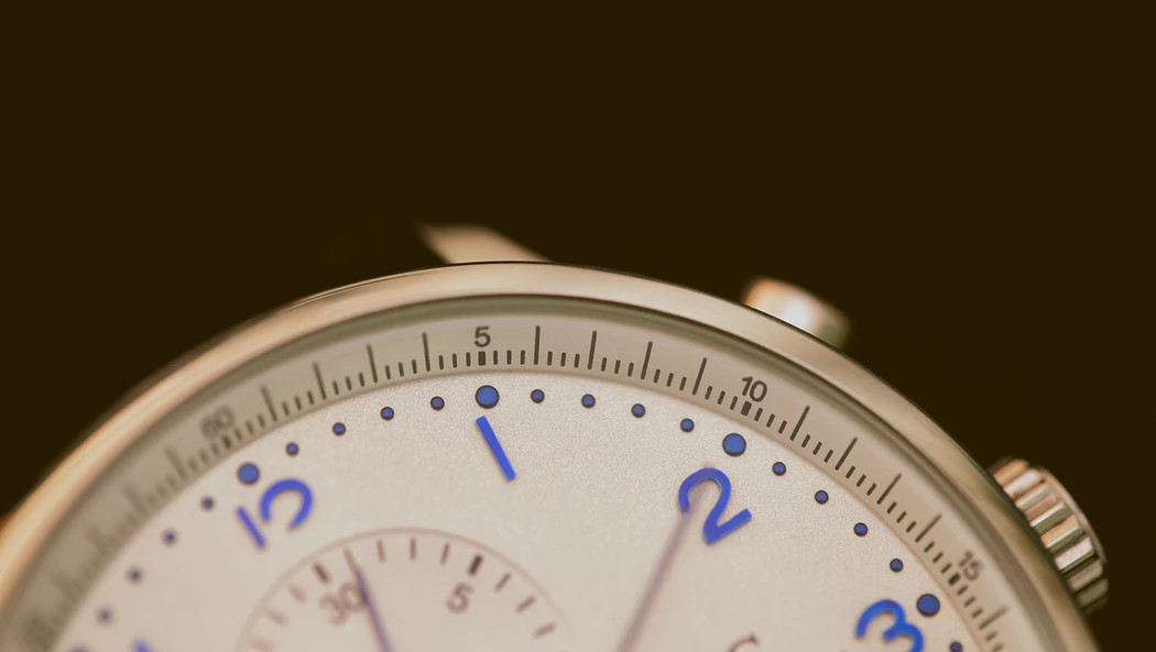 Close up of a watch face