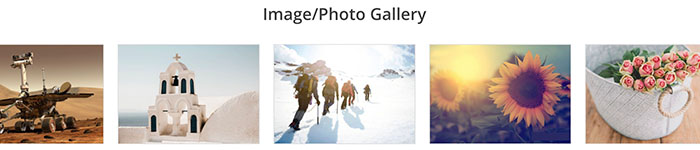 Screenshot of a demo of the image/photo gallery from the WordPress Carousel Pro plugin