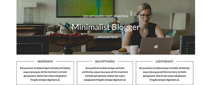 Screenshot of the MinimalistBlogger WordPress theme.